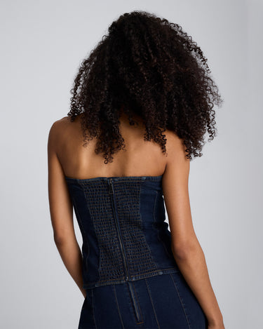 Top tipo bustier con fruncido para mujer