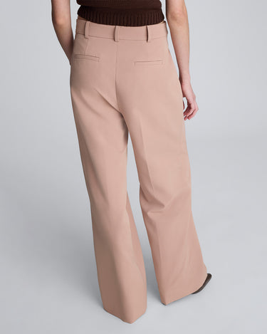 Pantalón ancho de cintura alta con doble pliegue para mujer