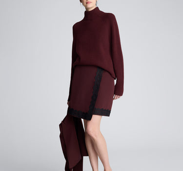 Falda envoltura asimétrica falta con cremallera para mujer luxe twill
