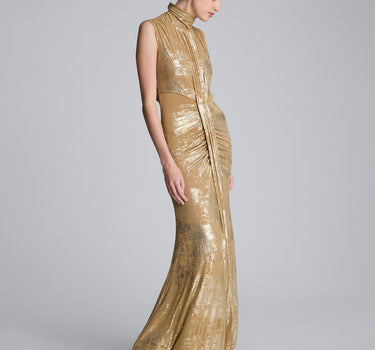 Vestido Midi transparente con cuello alto  para mujer