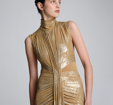 Vestido Midi transparente con cuello alto  para mujer