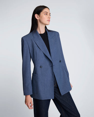 Blazer entallado cruzado para mujer