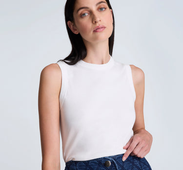 Top de cuello redondo sin mangas para mujer