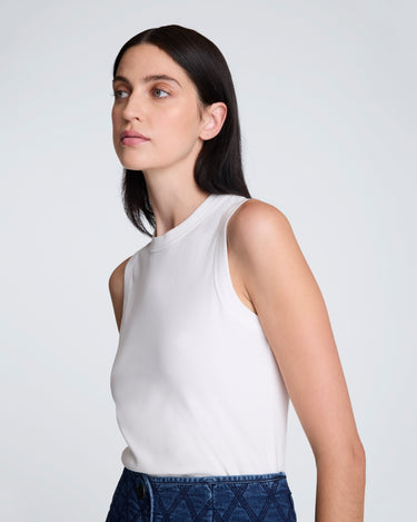 Top de cuello redondo sin mangas para mujer