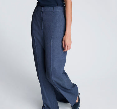 Pantalón fly front de cintura alta para mujer