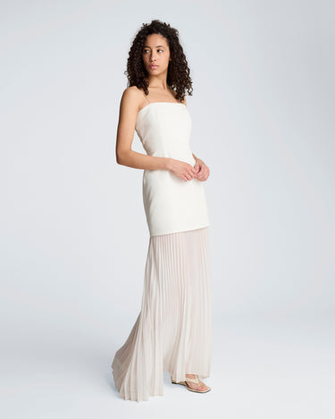 Vestido lencero con dobladillo plisado para mujer