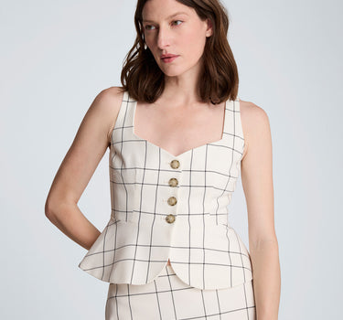 Chaleco casual a cuadros para mujer