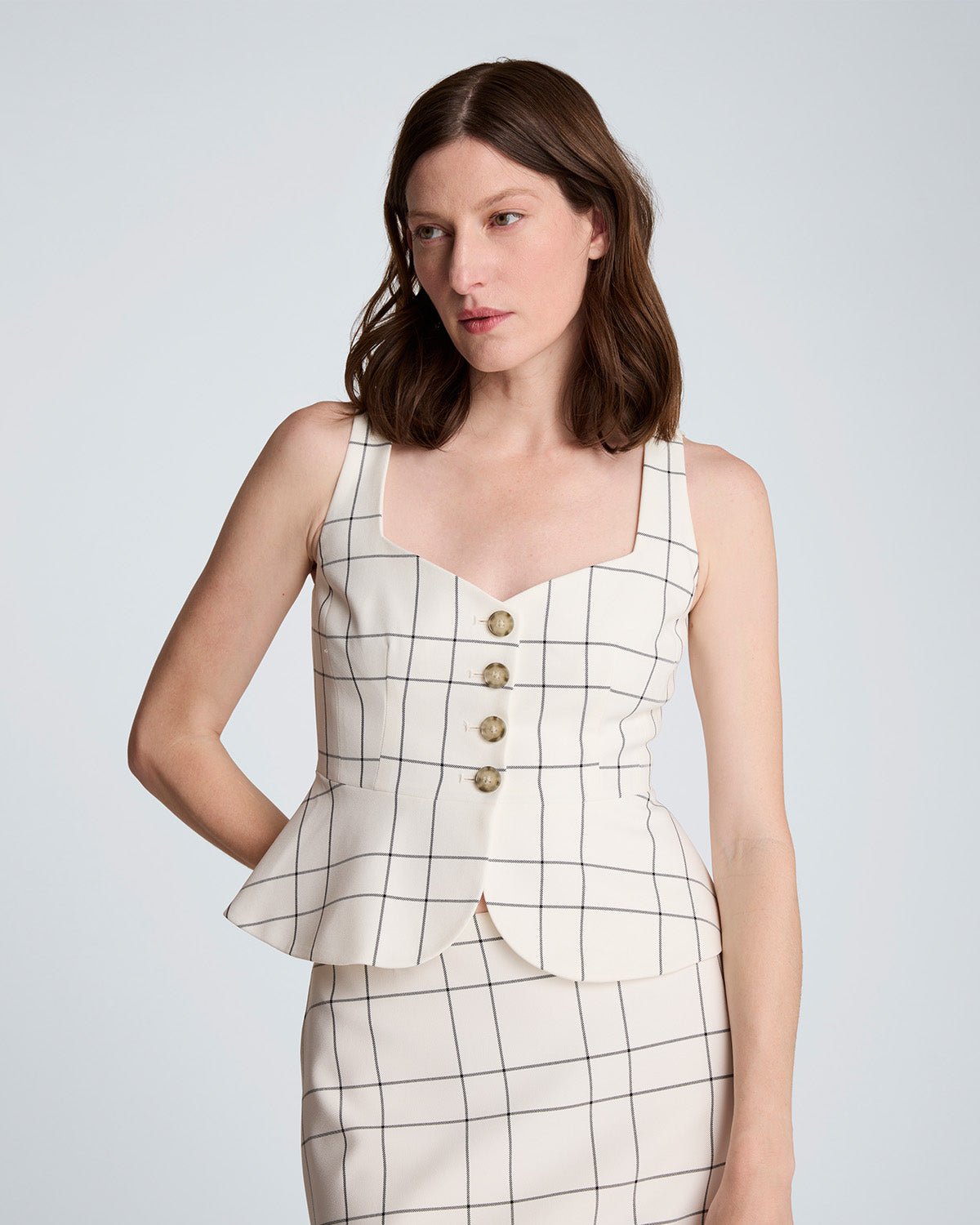 Chaleco casual a cuadros para mujer