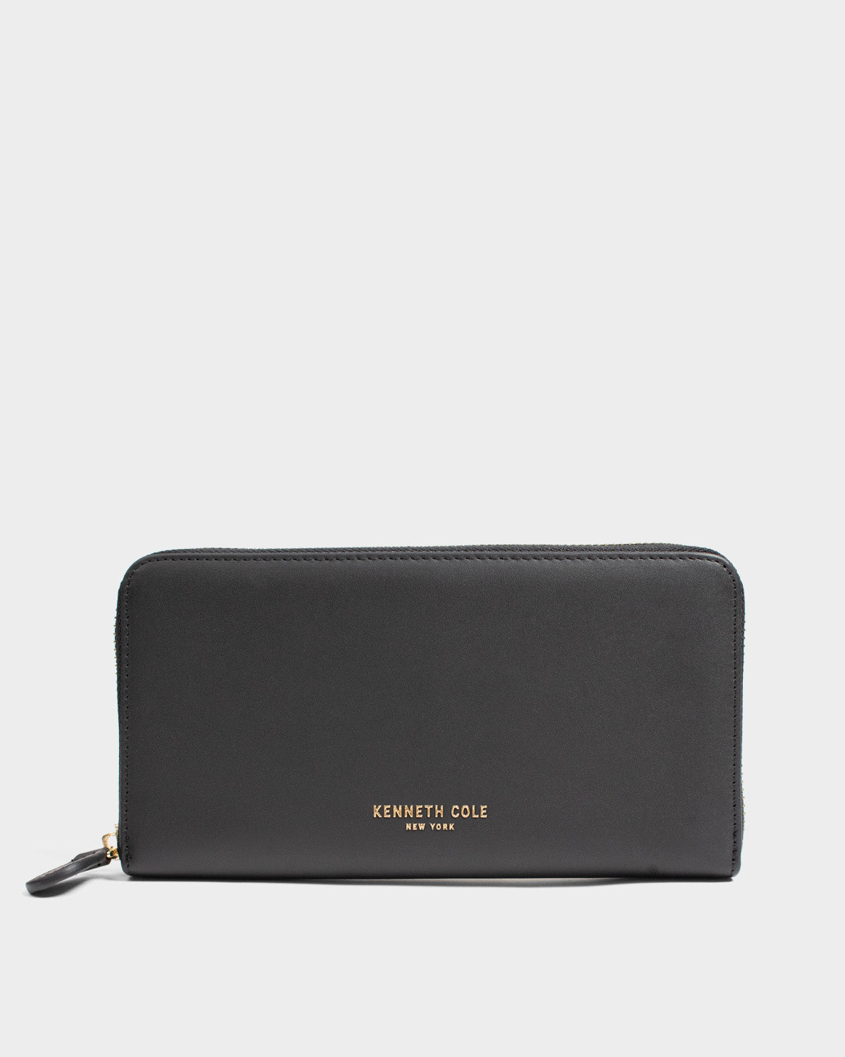 Billetera con cremallera de cuero para mujer luxa