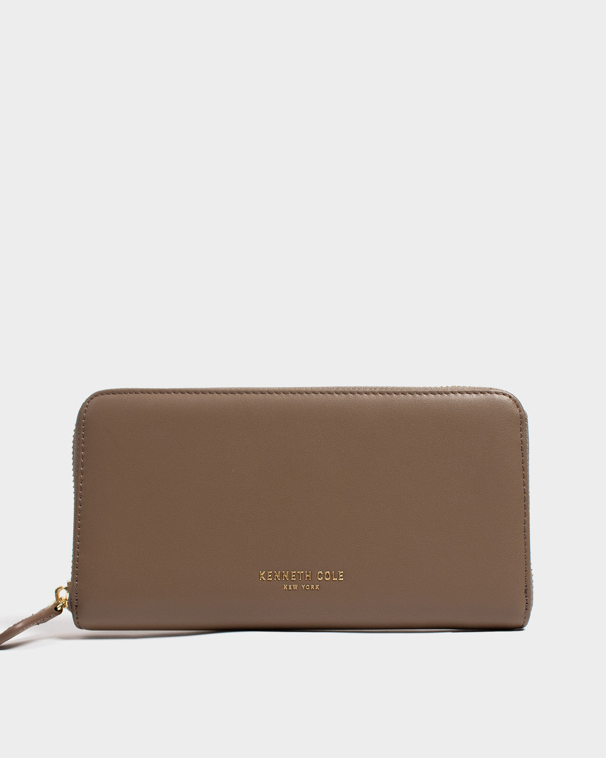 Billetera con cremallera de cuero para mujer luxa