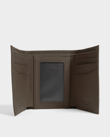 Billetera tríptica de cuero para mujer luxa