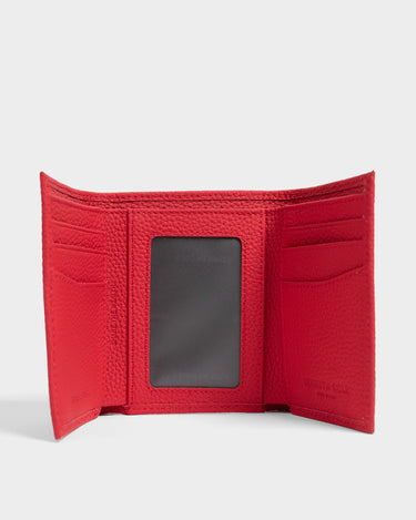 Billetera tríptica de cuero para mujer luxa