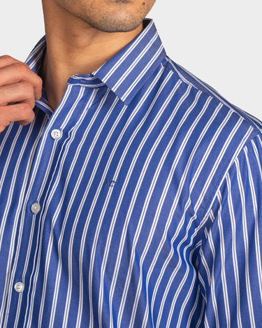 Camisa manga larga a rayas para hombre