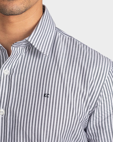 Camisa manga larga a rayas para hombre