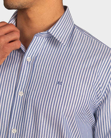Camisa manga larga a rayas para hombre