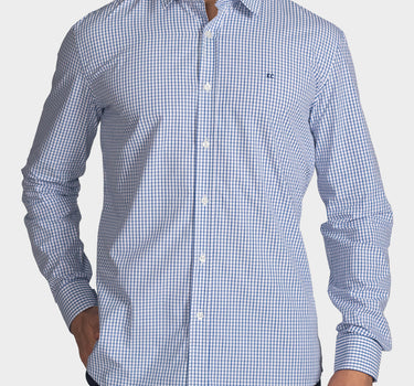 Camisa manga larga a cuadros para hombre