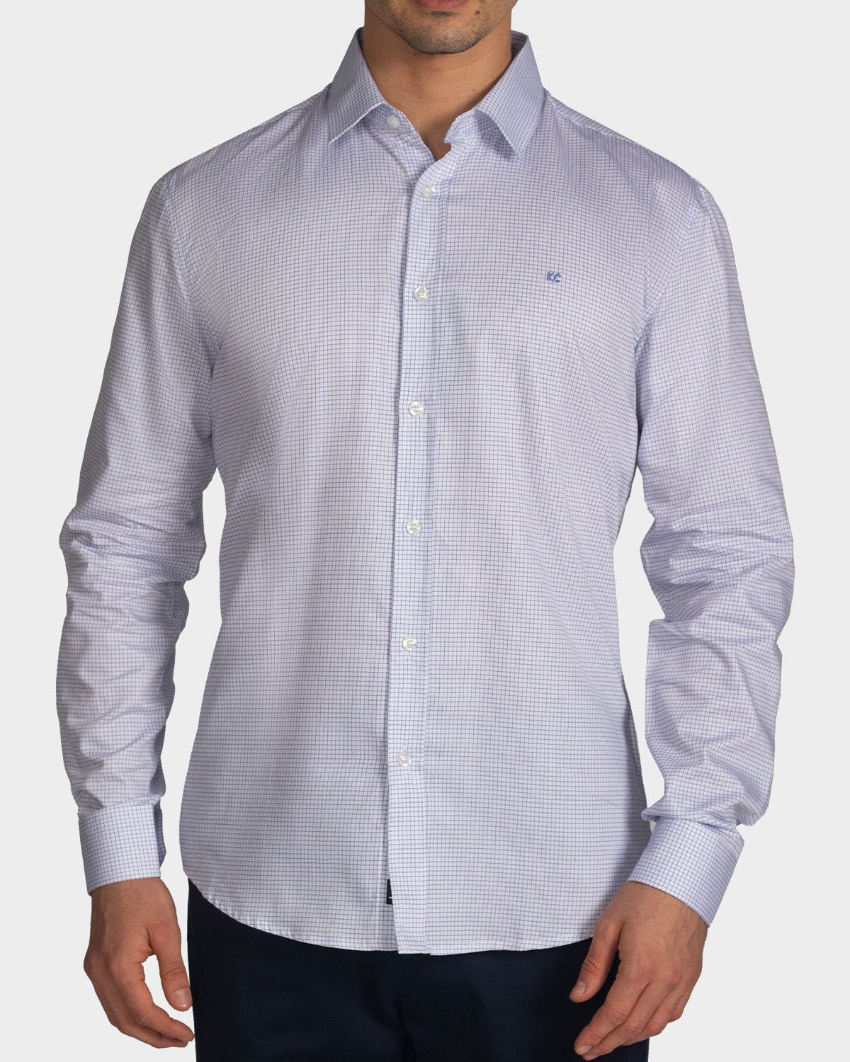 Camisa manga larga a cuadros para hombre