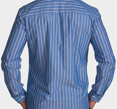 Camisa manga larga a rayas para hombre blue