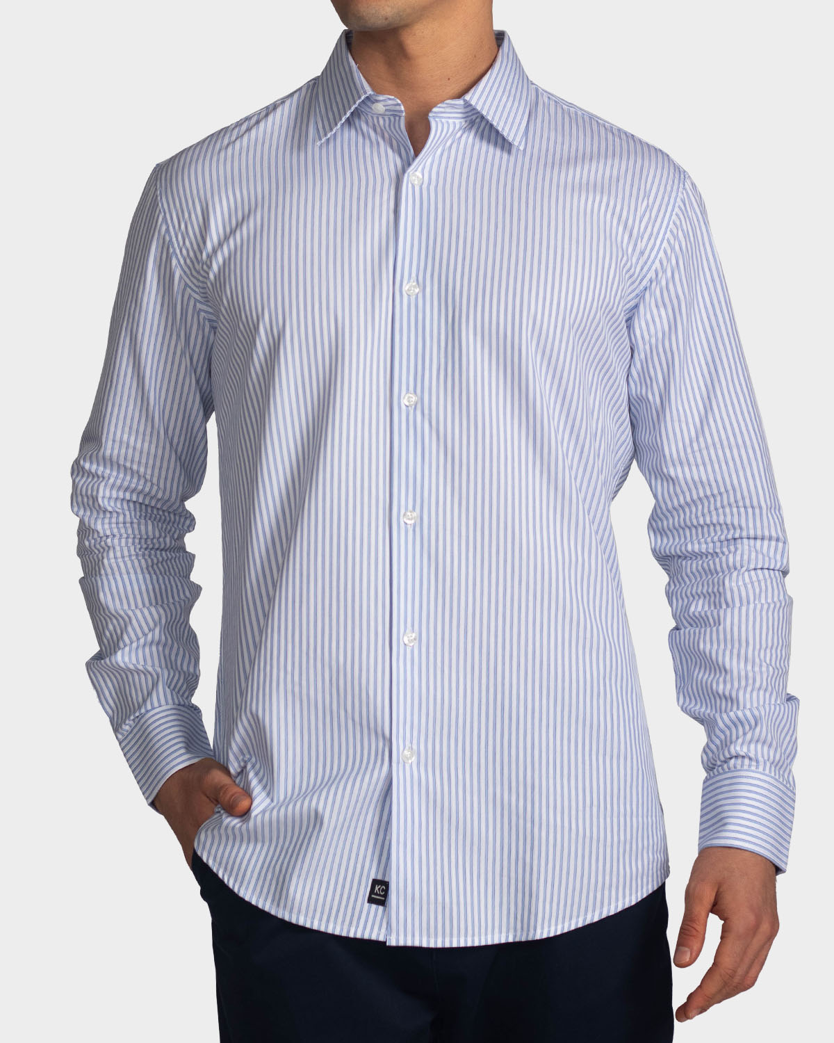 Camisa manga larga para hombre blue