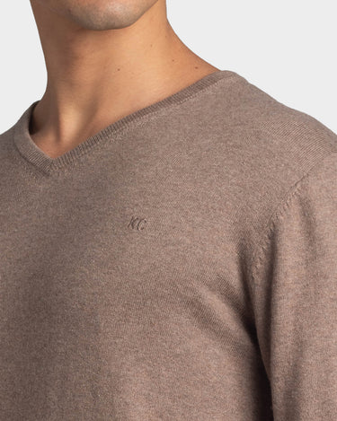 Suéter para hombre cuello v