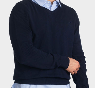 Suéter para hombre cuello v