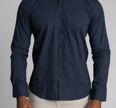 Camisa casual manga larga para hombre navy