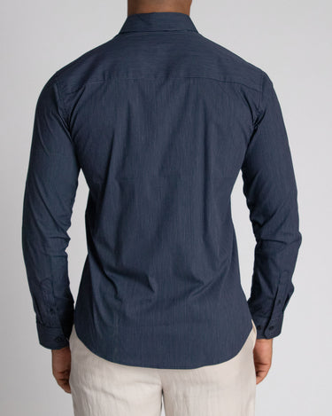 Camisa casual manga larga para hombre navy