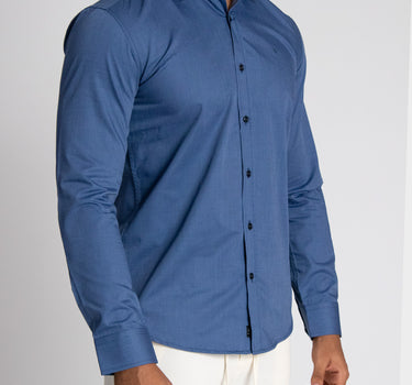 Camisa casual manga larga para hombre blue