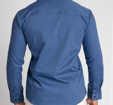 Camisa casual manga larga para hombre blue