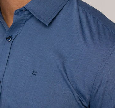 Camisa casual manga larga para hombre blue