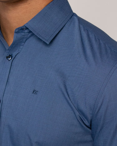 Camisa casual manga larga para hombre blue