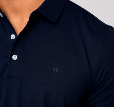 Polo fondo entero para hombre navy