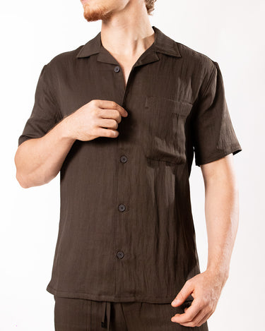 Camisa casual manga corta diseño clásico regular fit para hombre
