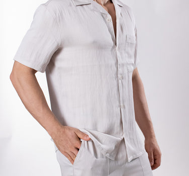 Camisa casual manga corta diseño clásico regular fit para hombre