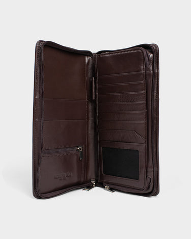 Porta pasaporte de cuero para hombre noman code