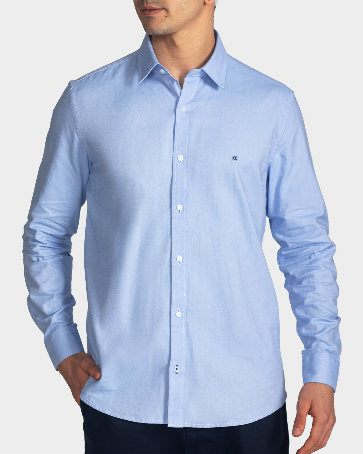 Camisa manga larga fondo entero para hombre