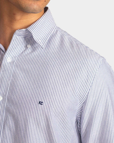 Camisa manga larga a rayas para hombre