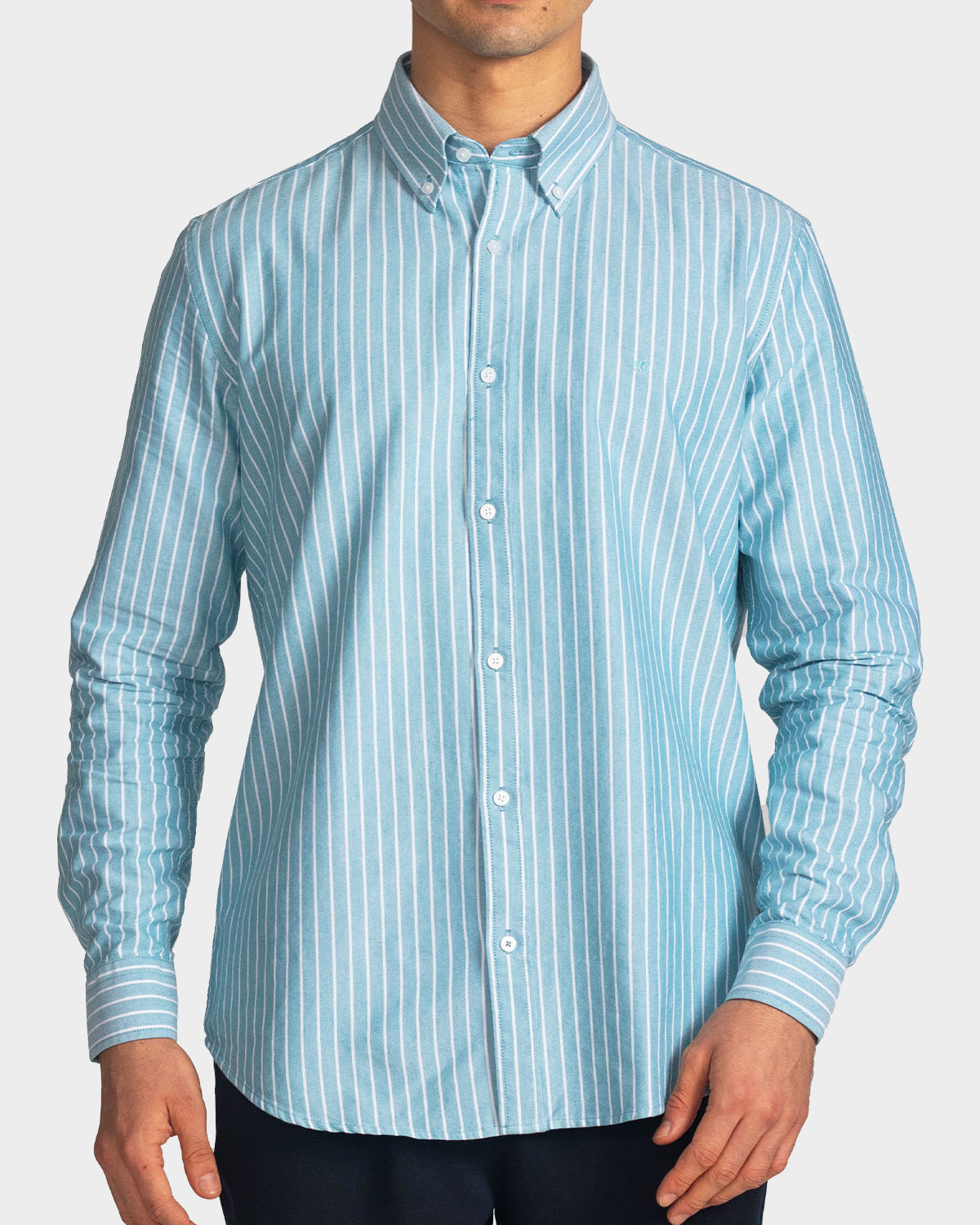 Camisa manga larga a rayas para hombre