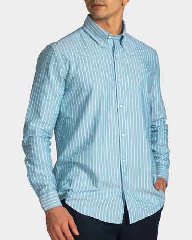 Camisa manga larga a rayas para hombre