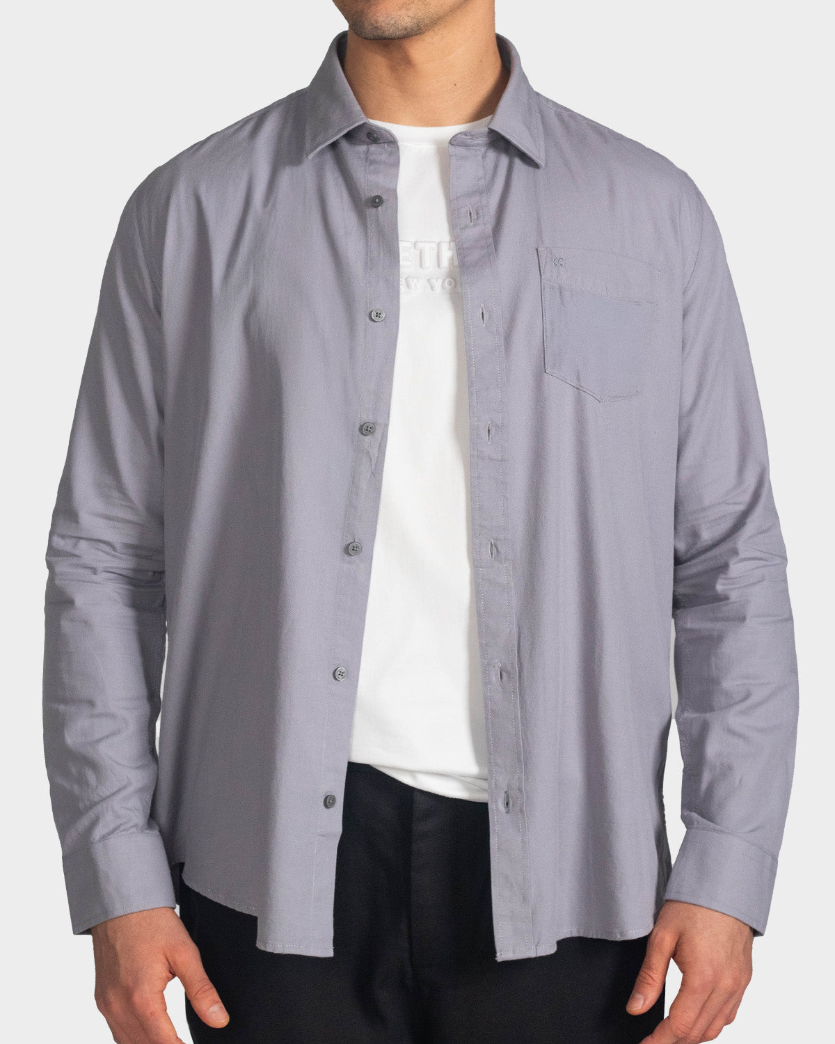 Camisa manga larga fondo entero para hombre