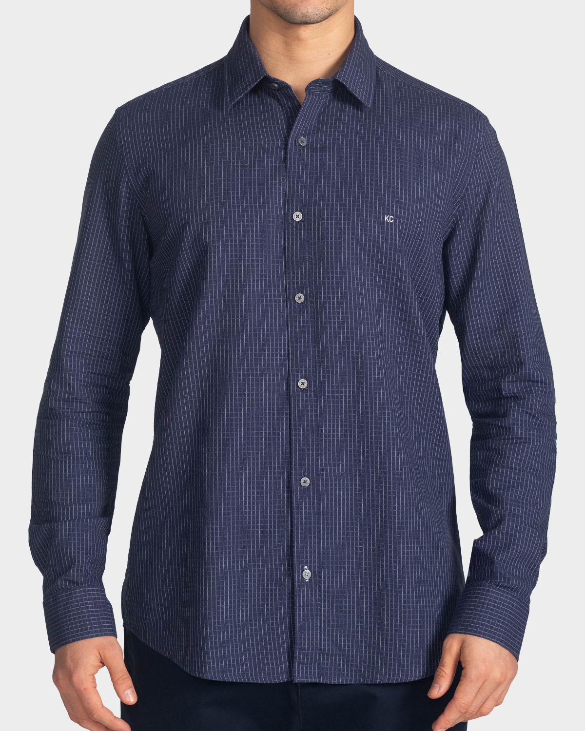 Camisa manga larga a cuadros para hombre