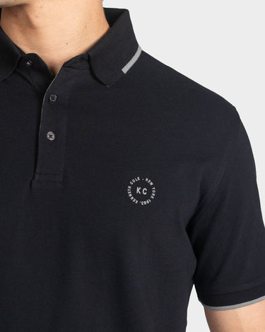 Polo fondo entero para hombre black