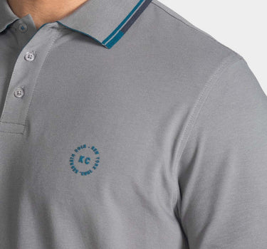 Polo fondo entero para hombre silver