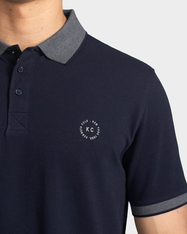Polo fondo entero para hombre navy