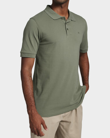 Polo fondo entero para hombre olive