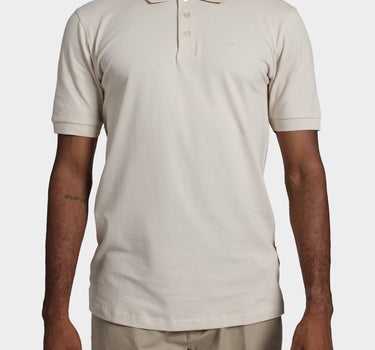 Polo fondo entero para hombre crema