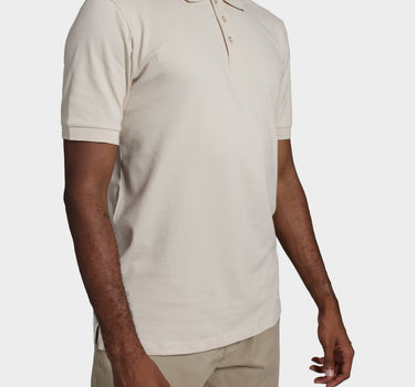 Polo fondo entero para hombre crema