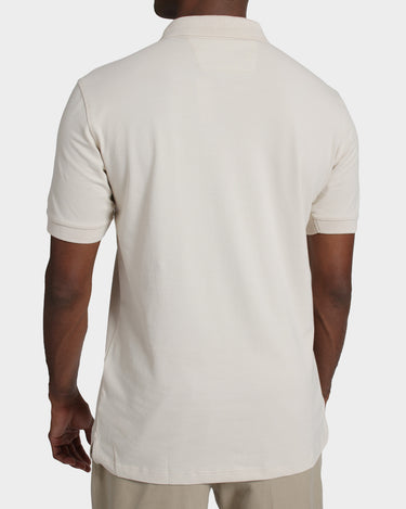 Polo fondo entero para hombre crema