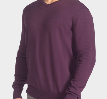 Suéter para hombre cuello v