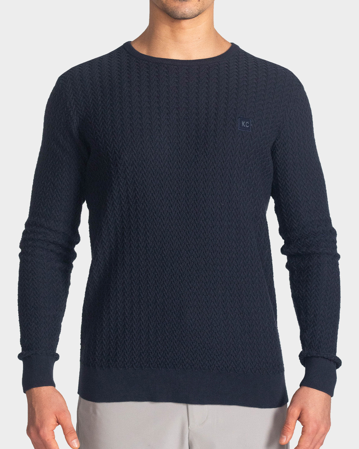 Suéter fondo entero para hombre navy